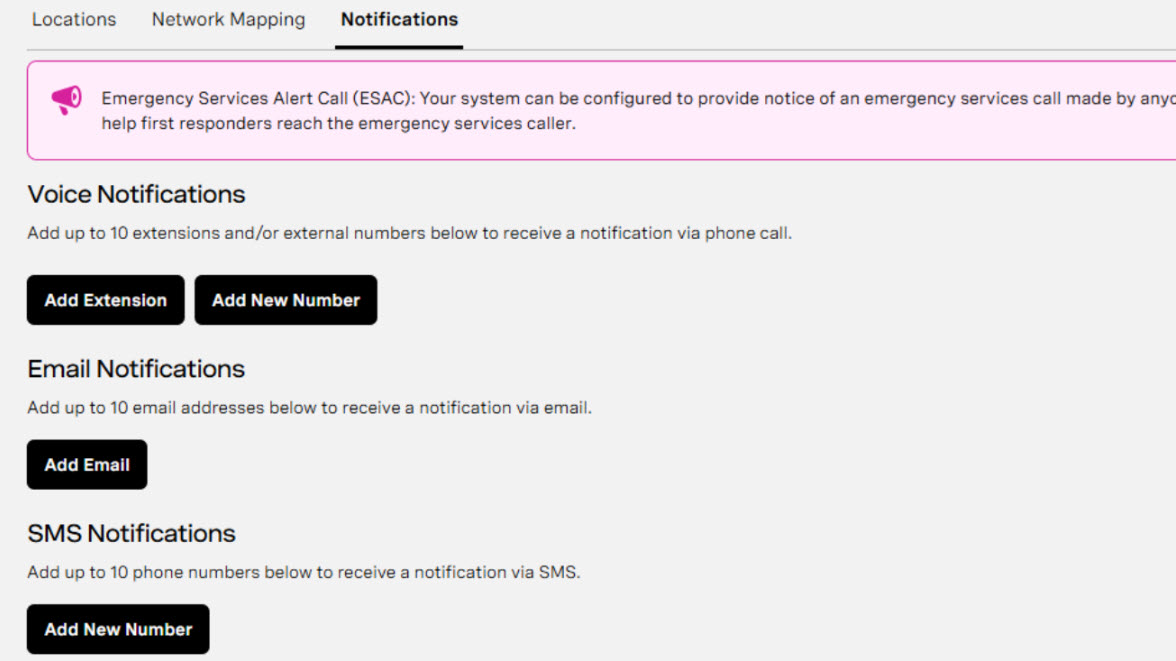 Vonage Business Cloud | Answer | Manage Emergency Services